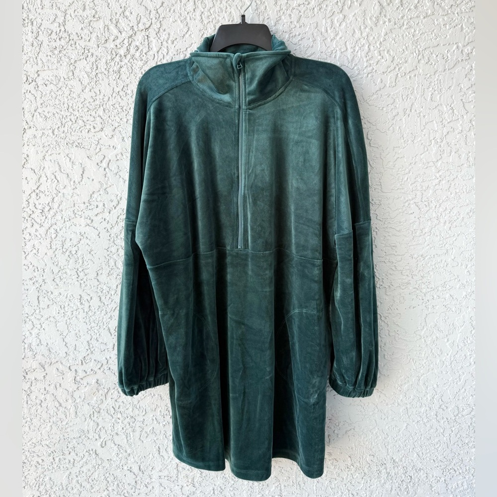 Anthropologie Saturday Sunday Rosalind Velvet Half Zip Tunic Dress Medium